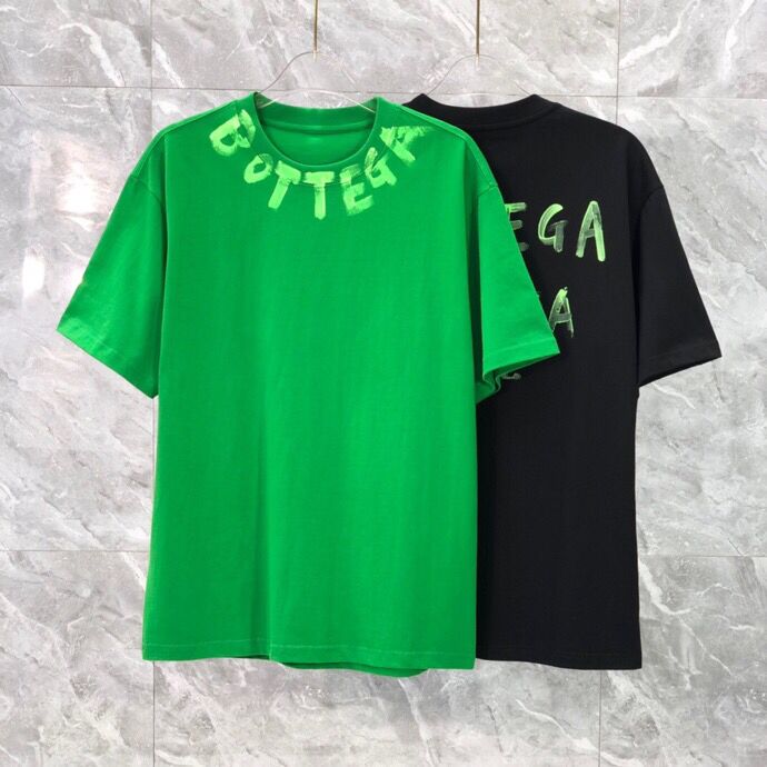 

2022SS new style high-grade pure cotton printed T-shirt round neck splicing pullover short sleeves Size: m~xxxl Color: black and white f5353, Black;brown