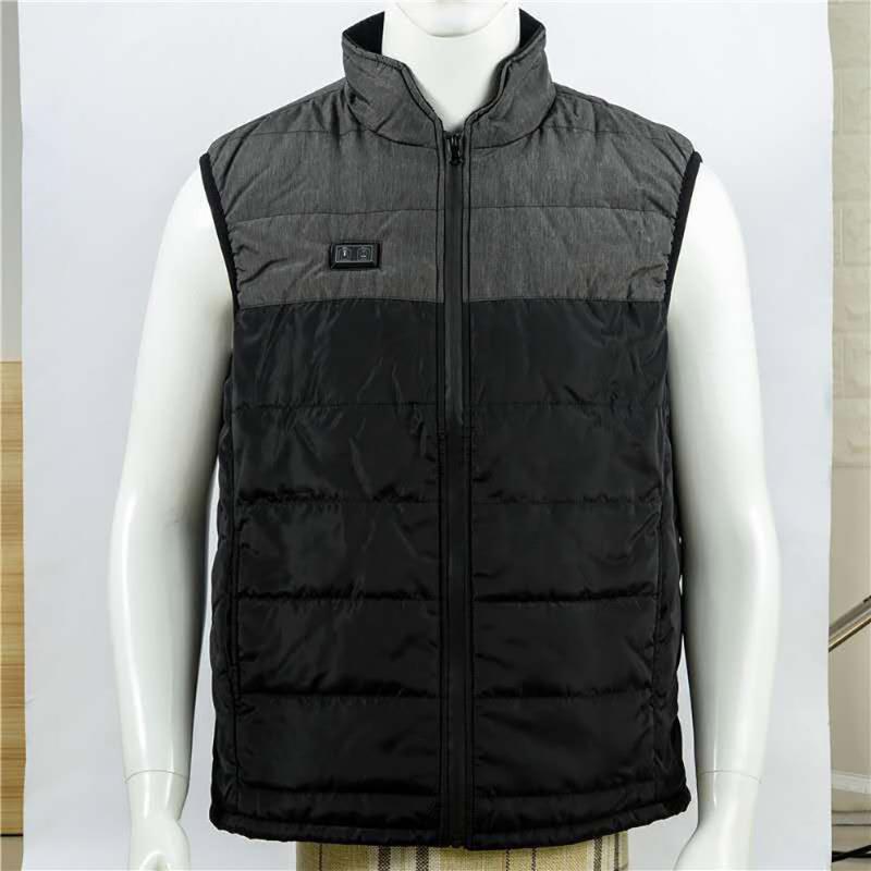 

USB Heated Vest Heated Jacket Carbon Fiber Heating Cotton Clothes For Men And Women Universal Cycling Skiing Warm Heating Jacket, Black