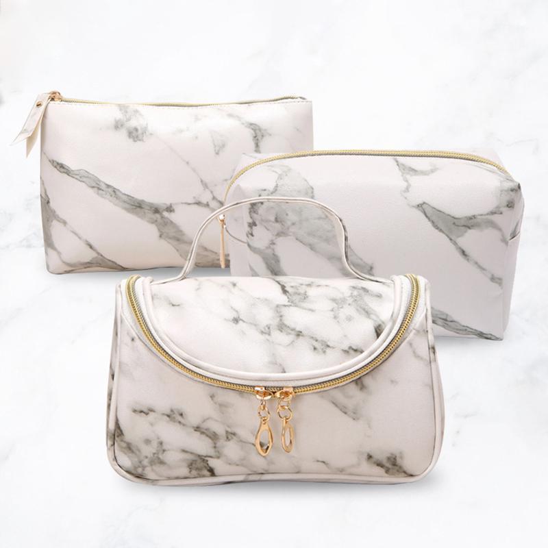 

Fashion Simple Cosmetic Bag White Marble Zipper Makeup Bag Women Portable Beauty Organizer Travel Girl Toiletry Pouch Necessarie1