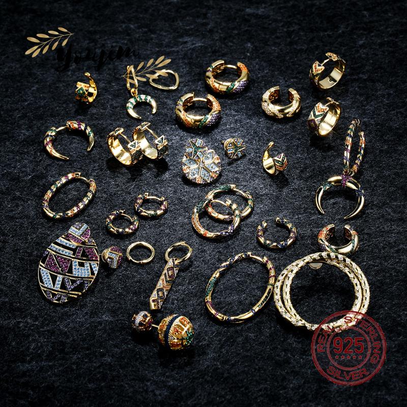 

Dangle & Chandelier Women's Zircon 925 Silver Earrings Ear Clips Light Luxury Fashion Tribe Monaco Exquisite Jewelry Gifts