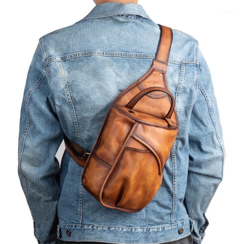 

2020 Genuine Leather chest bag for men casual messenger bags fashion men's chest pack Business bag's1, Cl002