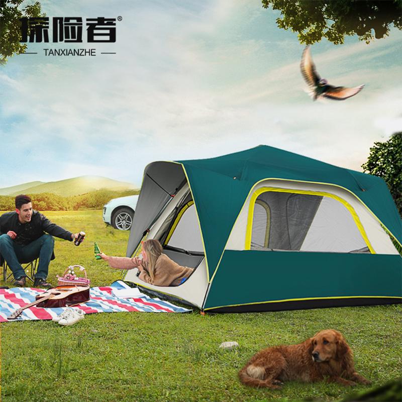 

Tanxianzhe 4 season heavy duty waterproof popup storage camping tents 4 person fully automatic beach outdoor hiking camping tent