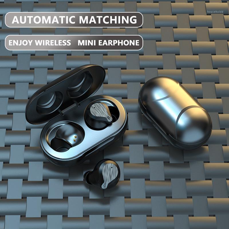 

TWS Bluetooth 5.0 Earphones 300mAh Charging Box Wireless Sports Business Waterproof Earbuds Headsets With Microphone1, Black