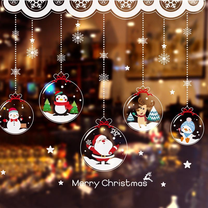 

shijuekongjian] Father Christmas Window Stickers DIY Snowflake Ornaments Wall Decals for Living Room Shop Glass Decoration1