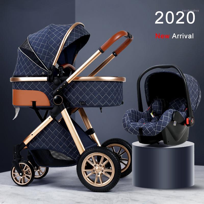 

2020 New Baby Stroller 3 in 1 High Landview Baby Pushchair Reclining Light Foldable Stroller Bassinet Cradel1