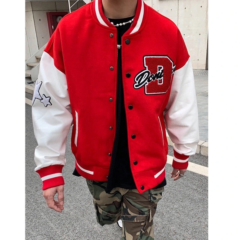 

Letter embroidery mens jaet coat 2021 new stitching embroidery baseball uniform mens casual loose Y2K jaet couple clothes, 13