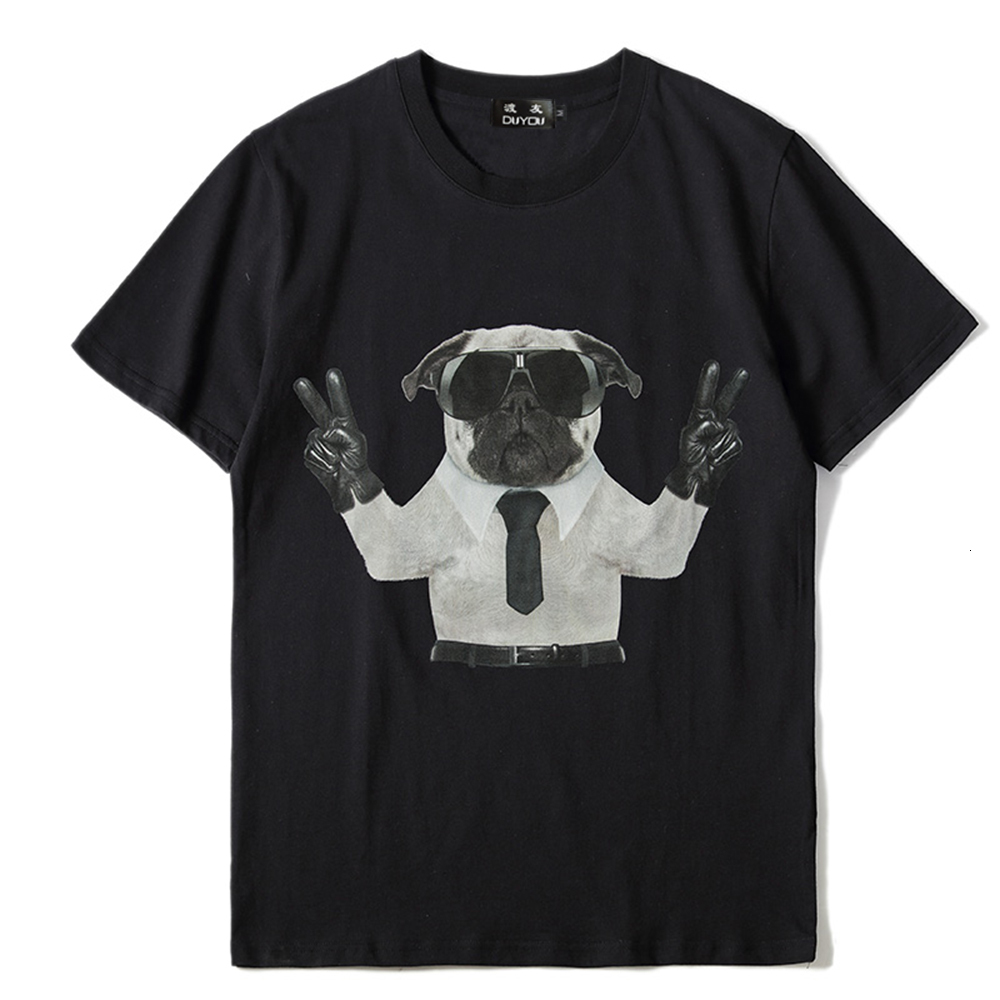 

Women's & Men's T-shirts Victory Gesture Dog Pattern Muscle Tee Men Clothing Shirt Male Top Quality Simple Tshirt 15cu, Black