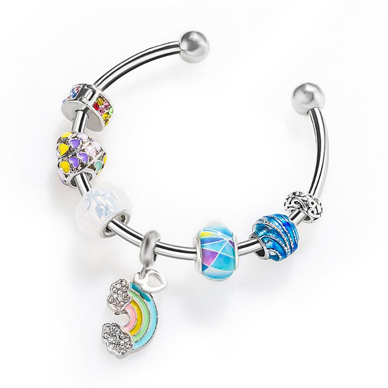 

New Fashion Snake Chain Link Bracelet Fit Beads Bracelet European Charm For Women Diy Jewelry Making