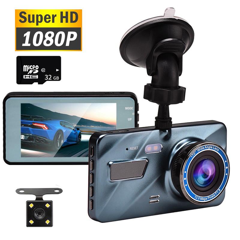 

HD Car DVR Dash Camera Rear View Dual Lens Security Camera Video Recorder 3.6 Inch Cycle Recording G-sensor Wide Angle Dashcam
