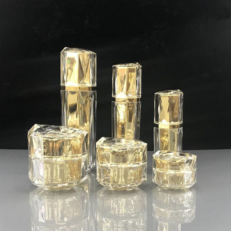 

Acrylic Jar Diamond Section Cream Jar Emulsion Bottle Spray Bottle Lotion Pump Empty Cosmetic Container 10pcs/Lot