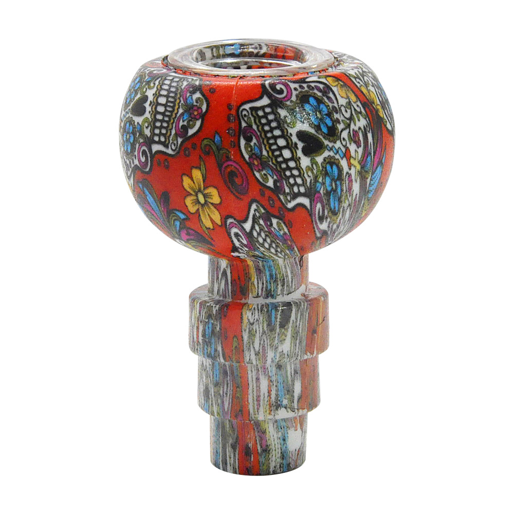 

Unbreak FDA Silicone Mix Pattern Hookah Bowl Mini Silicone & Glass Bowls Ash Catcher For Glass Bong Water Pipe Quartz Banger