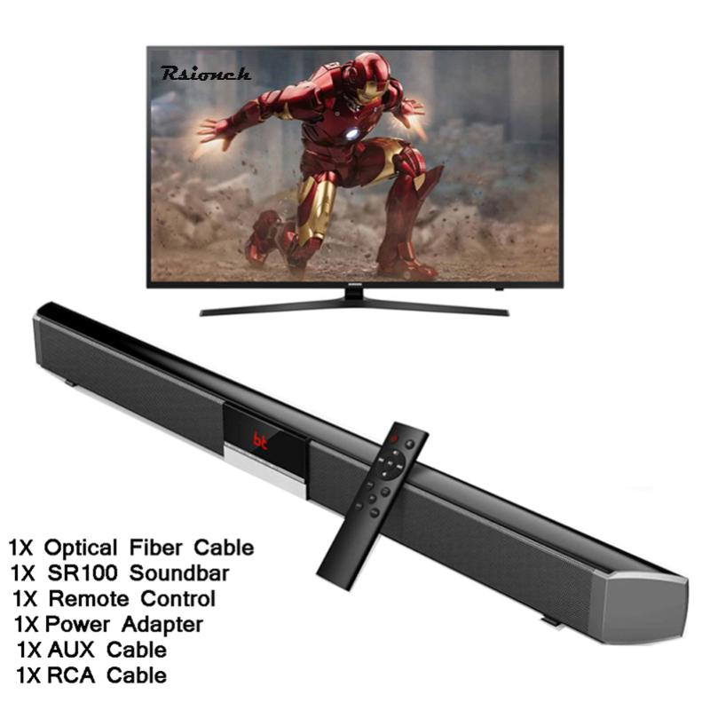 

SR100 PLUS Home Theater Wireless Subwoofer Bluetooth Soundbar Speaker with 4pcs Full Frequency Horn 2pcs Bass for TV PC Phone