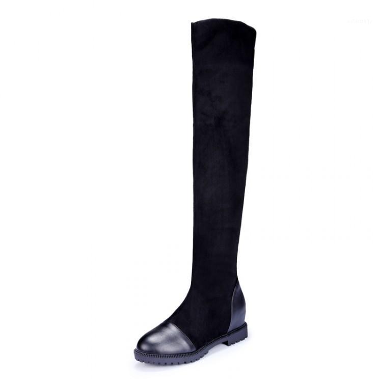 

bottes femmes 2020 winter botines over the knee botas mujer knee thigh high women zapatos mujer boots shoes X61-51, Black