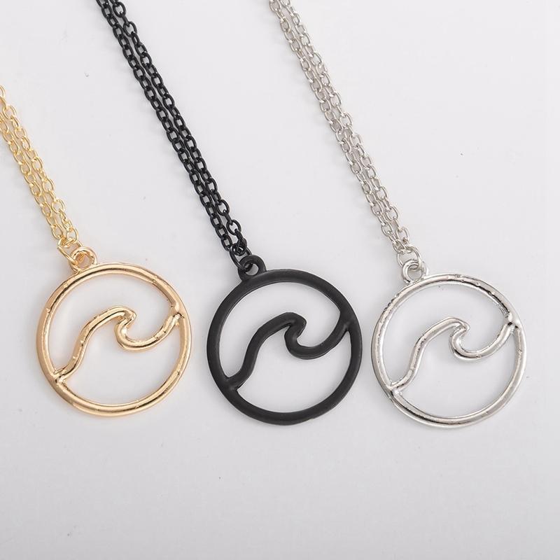 

1pcs Silver Wave Surf Necklace Surf Jewelry Mermaid Jewelry, Surfer gift, Ocean1