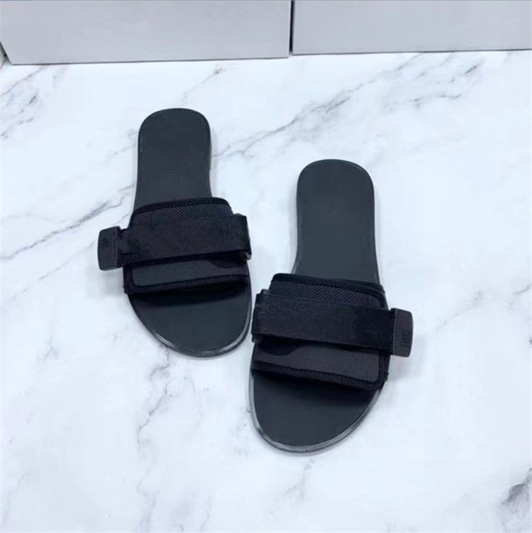 

High quality Nylon Strap Slippers Brand Designer Embroidered Women Sandals Camouflage Multicolor Letter Slide Ladies Flat Rubber Slipper, Chocolate