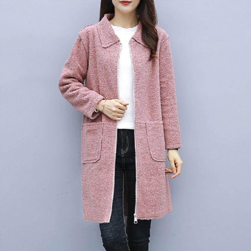 

WYWAN Women's Outerwear 2021 autumn winter new large size women's loose woolen coat small fragrant wind jacket women, Blue