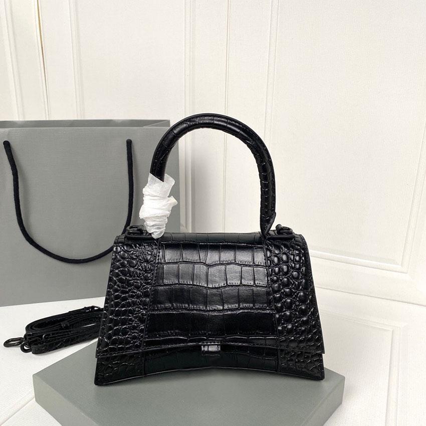 

5A+ Mirror quality bag designer mini crossbody Hourglass handbags women's motorcycle bags Crocodile pattern purese Luxurys Designers Totes Classic Fashion clutch, Black