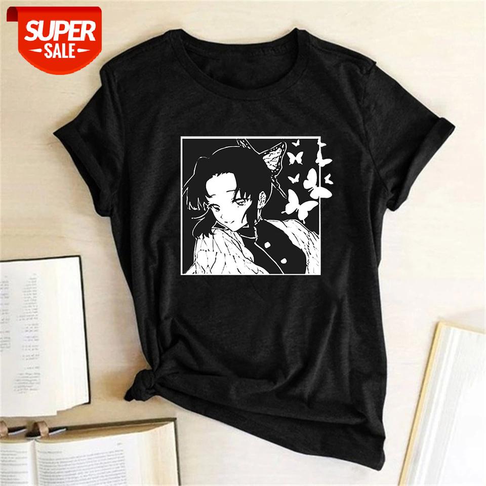 

Demon Slayer T Shirt Women Graphic Tees Short Sleeve Streetwear Kimetsu No Yaiba Print T Shirt 2020 Clothes Japanese Anime Tops #VD7R, White