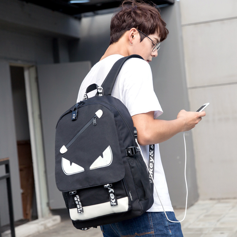 

children school bags boy girls Anime Luminous school backpack waterproof kids book bag USB Charging Port and Lock School Bag Y1812, Style1