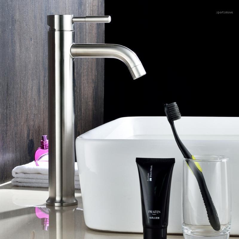 

Beiluode Single Holel Deck Mount Stainless Steel Bathroom Faucet Vanity Vessel Sinks Cold Hot Water Mixer Circular Tap MB10031