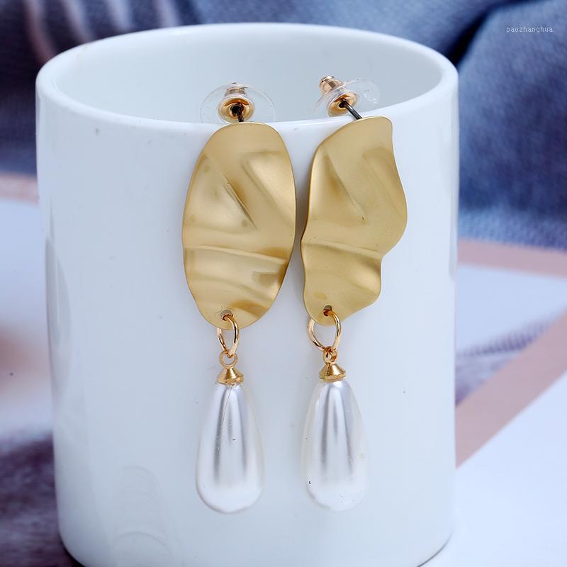 

Female Simple Drop Sequin White Simulated Pearl Earrings For Women Elegant Delicate Brincos Girls Fashion Jewelry Dangle & Chandelier, Silver