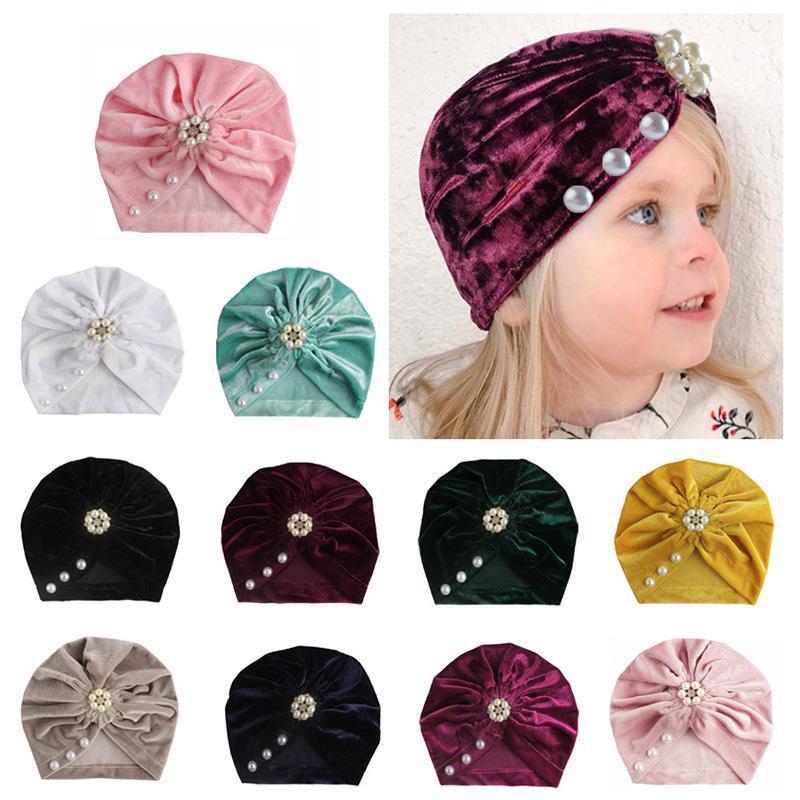 

Pearls Baby Hat for Girls Bohemia Baby Girl Hat Newborn Photography Props Infant Turban Hats Kids Cap Beanie Toddler Caps1, Green