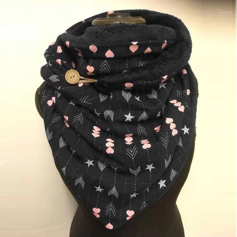 

Scarves Women Warm Design Print Button Soft Wrap Casual Shawls Cashmere Triangle Scarf Handmade Echarpe Hiver Femme #T2G1