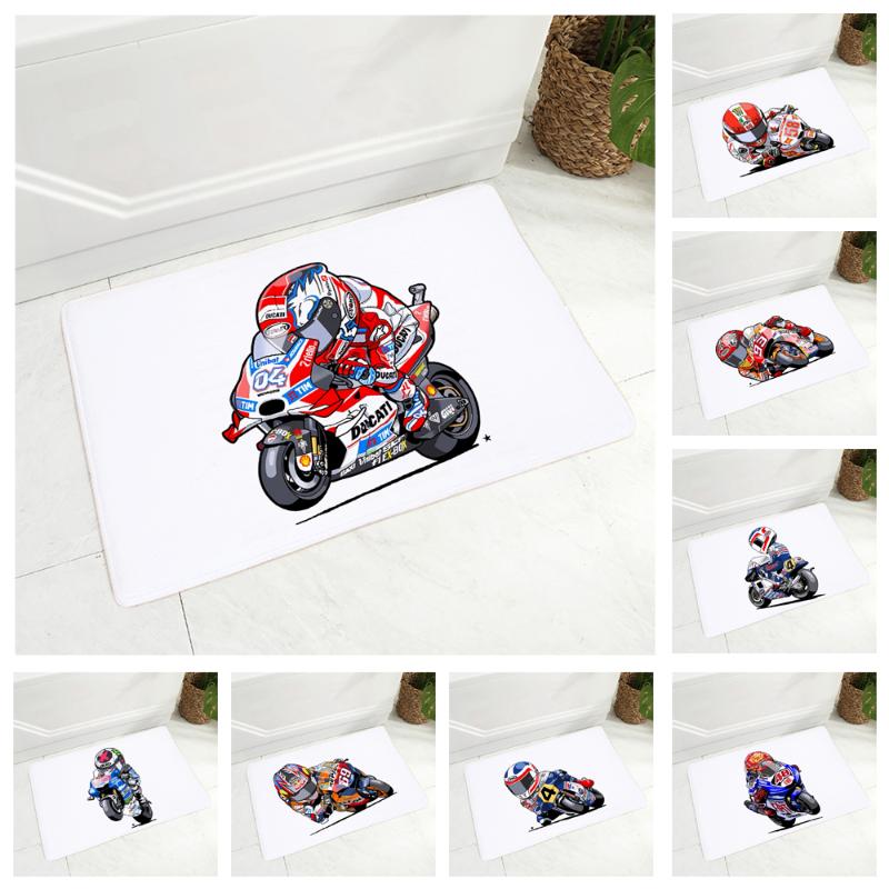 

Soft Flannel Carpet Cartoon Sport Motorcycle Floor Mat for Children Room Bedroom Non-Slip Decor Mobile Bike Soft Doormat 40x60cm