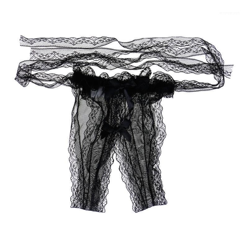 

Lace thong underwear sexy lady breathable special night fun costume1, Black