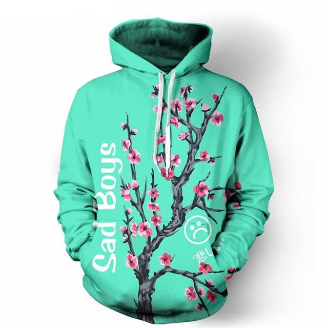 

2020 New Men/Women 3D Printing Unisex Jumper Sweatshirts Sweatshirt Harajuku Sad Boys Plum Blossom Hoodies Jacket