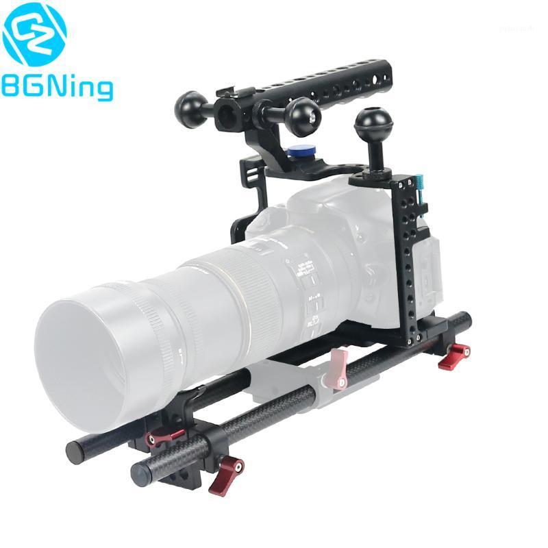 

BGNing Aluminium SLR Camera Cage for GH4 /GH5 Support Lens Stand Bracket w/ 25cm 40cm Carbon Fiber Rod Clamp Railblock Mount Kit1