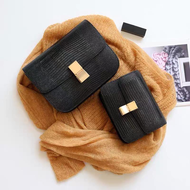 

Lizard Pattern Flip Bag Genuine Leather Black Cross Body Bags Luxury Fashion Trend Messenger Bag Tote Bags for Women 2021, Small white