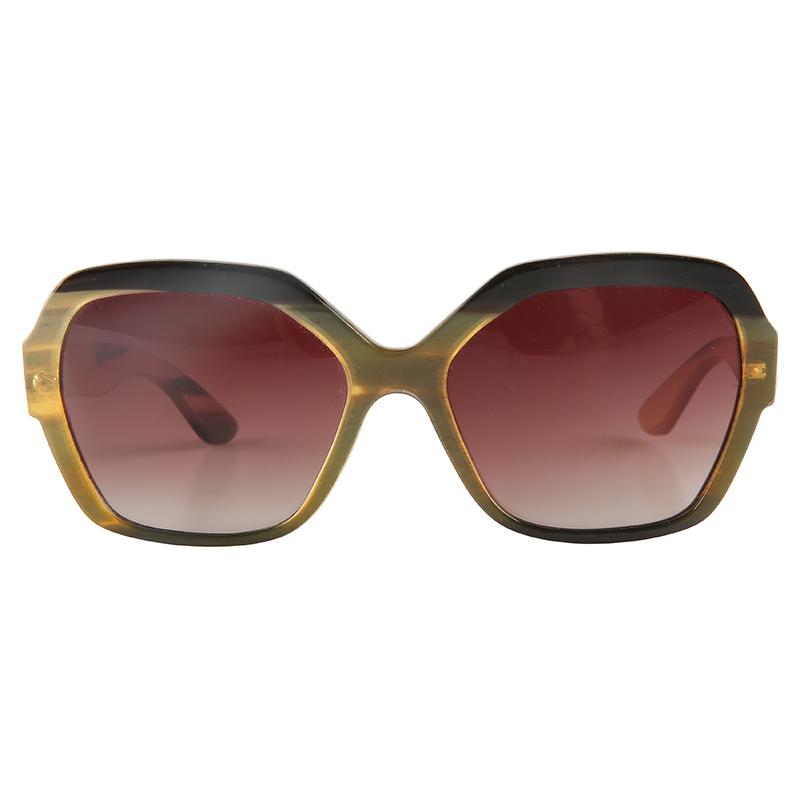 

Fashion star model big large butterfly brown black yak horn frame sunglasses with gradient brown lenses