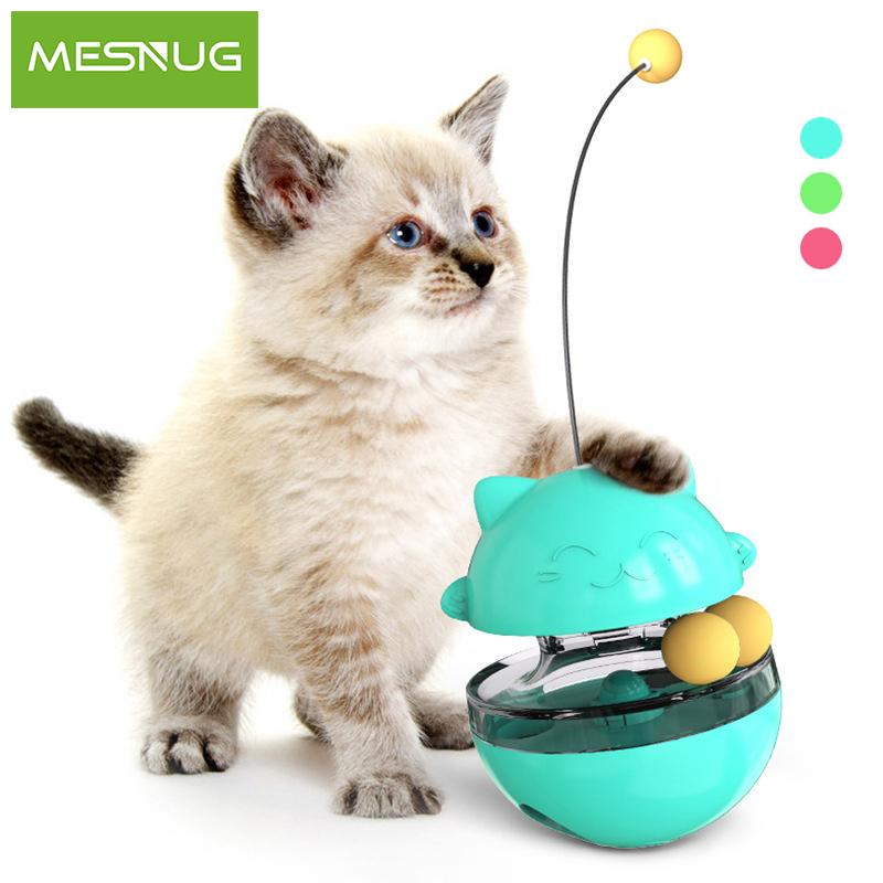 

MESNUG Dispensing Cat Toys Interactive Nontoxic Durable Adjustable Puzzle Treat Leaky Pet Kitten Ball Fun Game Play