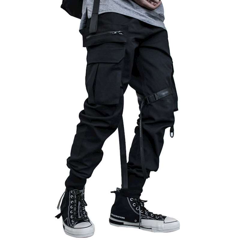 

2021 Black Multi-pocket Hip Hop Cargo Hare Pants of Casual Men Zipper Streetwear Hiphop Corridors 1357, Camo