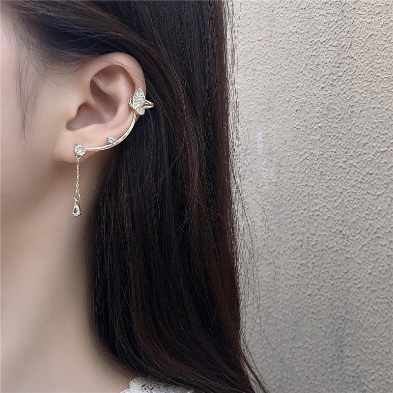 

Stud South Korea's Temperament Super Small Fairy Butterfly Earrings In 2022, The Tide Fashion And Personality Joker, Golden;silver