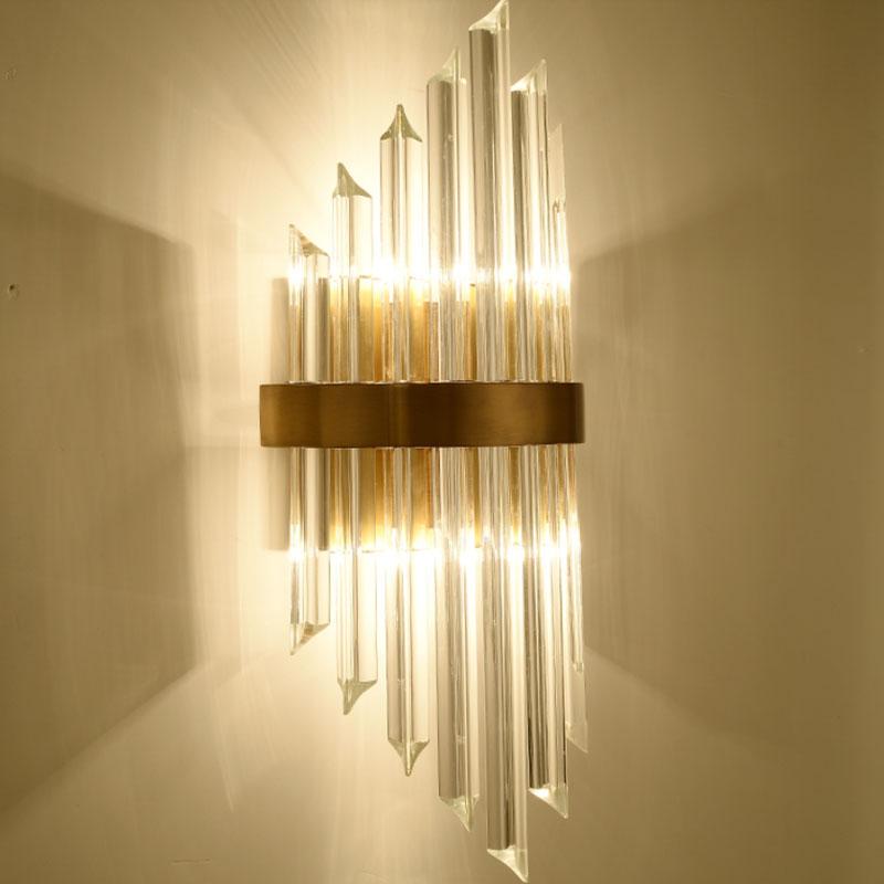 

Fashion hotel crystal wall lamp modern living room bedroom aisle decoration E14 led Wall light fixture