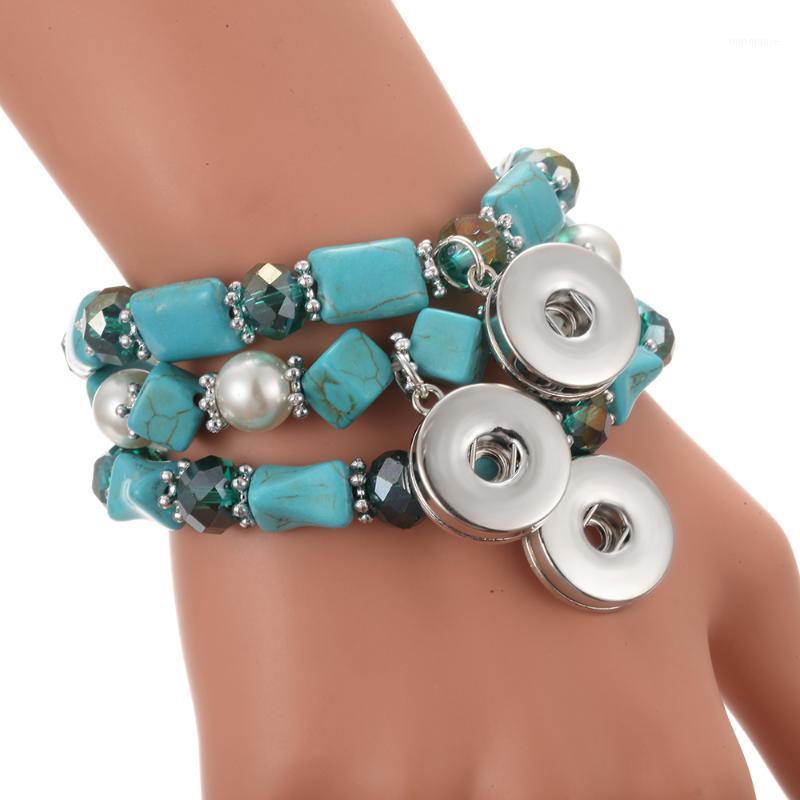 

2020 New High Quality Snap Button Bracelet Bangle Natural Stone Beads Snap Bracelet for Women Men Couple Bracelets1