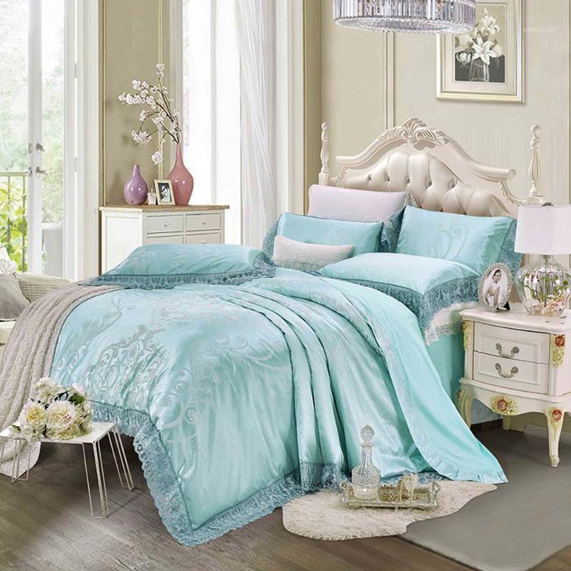 

Papa&Mima Jacquard Bedding Sets Embroidered Linen Double Queen King Size Duvet Cover Set1, 20201696
