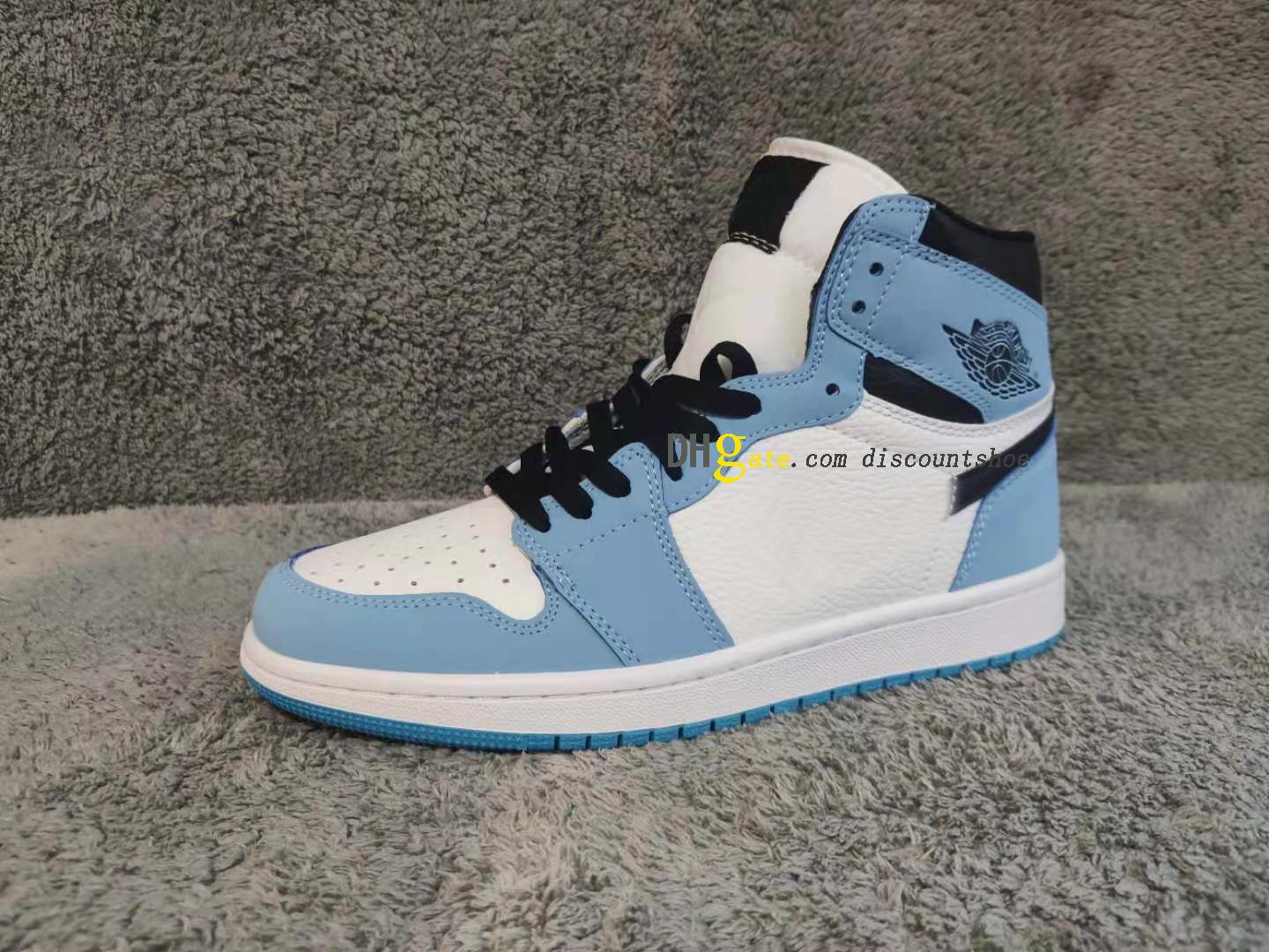 

1 High OG University Blue Basketball shoes 1s Mens Womens shoe Sneakers for size 36-46 555088 134, 555088 061