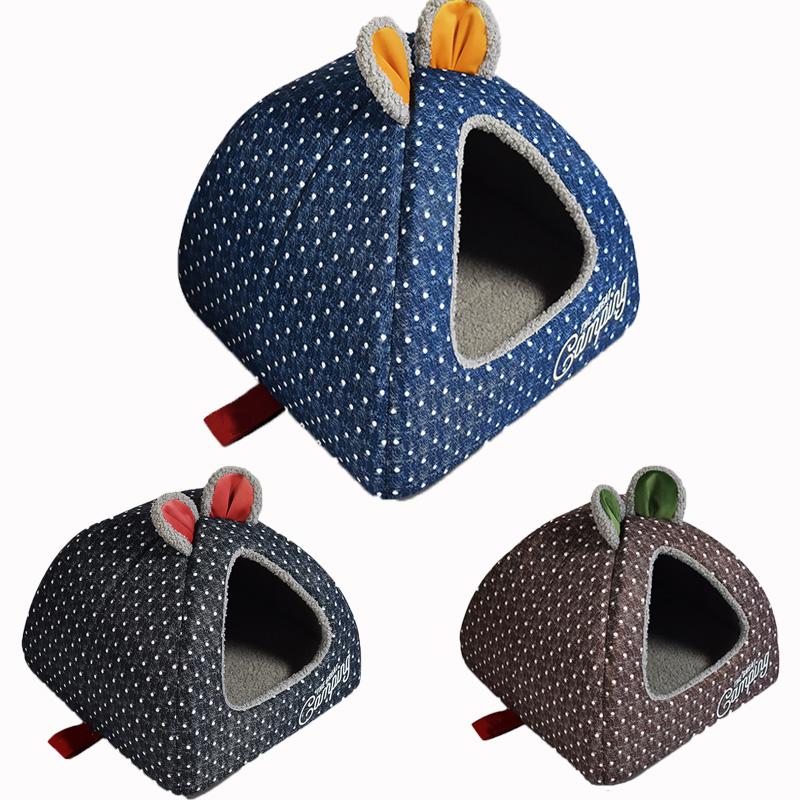 

Pet Cat Bed Indoor Kitten House Warm Small for Cats Dogs Nest Removable Cat Cave Cute Sleeping Mats Winter Products