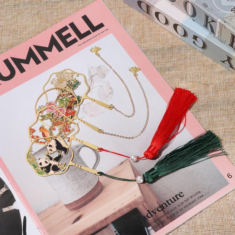 

Bookmark Book Clip Brass Tassel Pagination Mark Metal Book Markers Color Chinese Style Retro Stationery School Office Supplies1