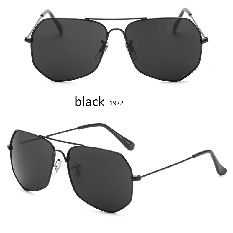 

1972 Fashion Sunglasses toswrdpar Eyewear Sun Glasses Designer Mens Womens Brown Cases Black Metal Frame Dark 50mm Lenses For beach