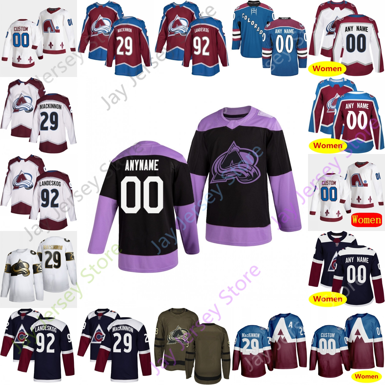 

Colorado Avalanche Ice Hockey Jersey Philipp Grubauer Erik Johnson Tyson Jost Kaut Miska Nichushkin Pateryn Sherwood Timmins Foote Werner, White