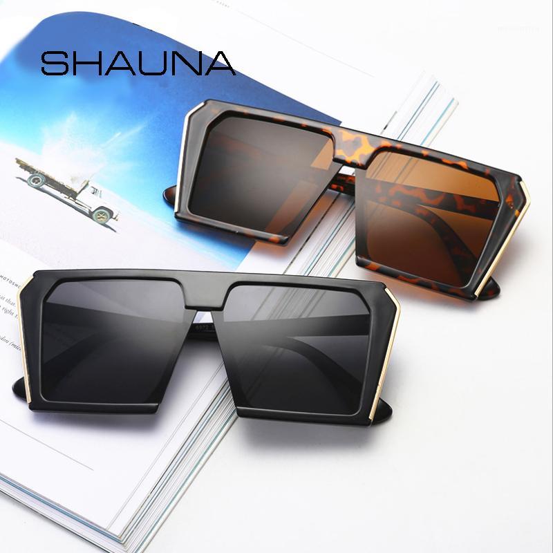 

SHAUNA Flat Top Oversize Square Sunglasses Women Retro Purple Blue Pink Sun Glasses Men1