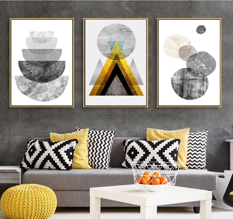 

Nordic Geometric Canvas Paintings Abstract Pattern Modern Wall Art Printings Wall Art Pictures For Living Room Decoration