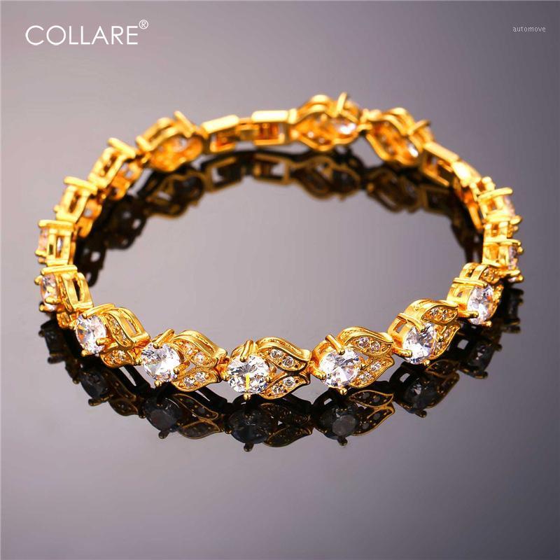 

Collare Crystal Bracelets For Women Cubic Zirconia Gold Color Wholesale Charm Bracelets & Bangles Christmas Gifts H9161
