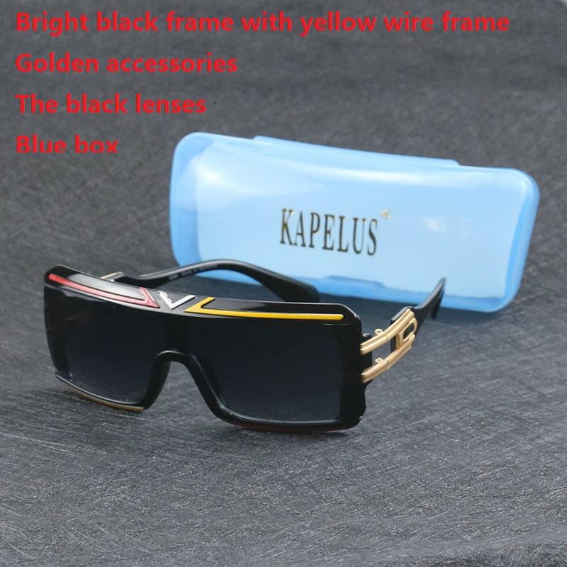 

KAPELUS Square metal sunglasses Black overall sunglasses European big frame