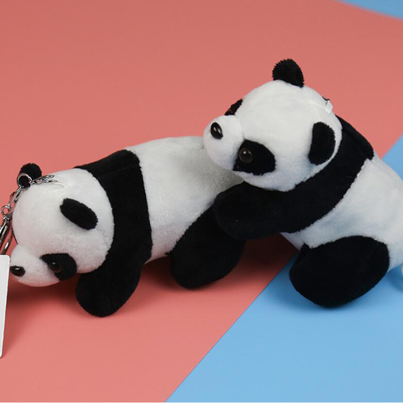 

Cute Chinese Panda Keychain For Men Women Key Chain of Backpack Bag Car Pendant Plush Doll KeyRing Holder, As picture