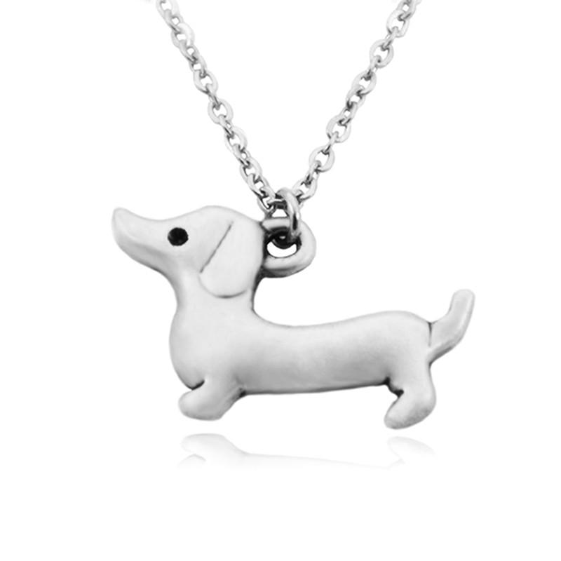 

Vintage Silver Color Stainless Steel Long Chains Dachshund Pendant Necklace Boho Sausage Dog Necklaces For Women Jewelry Colar